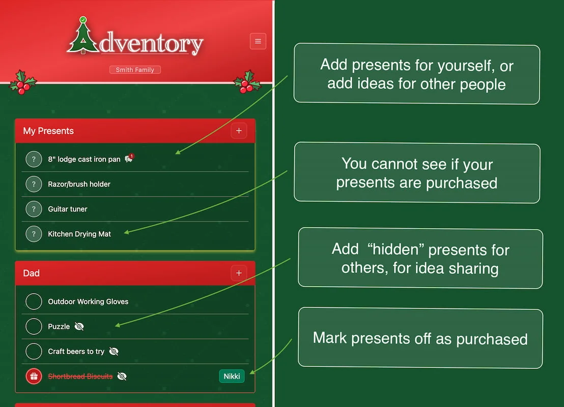 Adventory - Present Idea Inventory